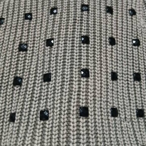 Vintage Havana Women's Gray Cable Knit Frayed Hoodie Sweater Fall Oversize Small - Picture 4 of 7